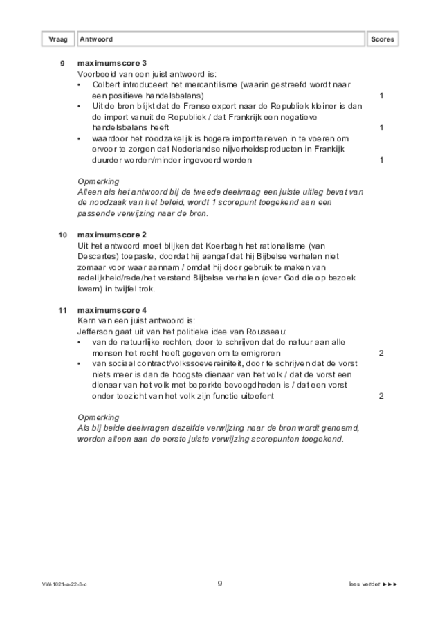 Correctievoorschrift examen VWO geschiedenis 2022, tijdvak 3. Pagina 9