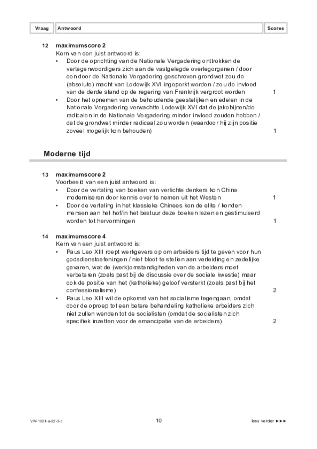 Correctievoorschrift examen VWO geschiedenis 2022, tijdvak 3. Pagina 10