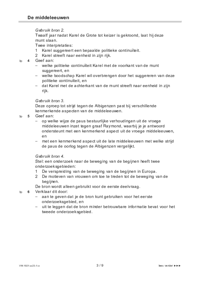 Opgaven examen VWO geschiedenis 2023, tijdvak 1. Pagina 3