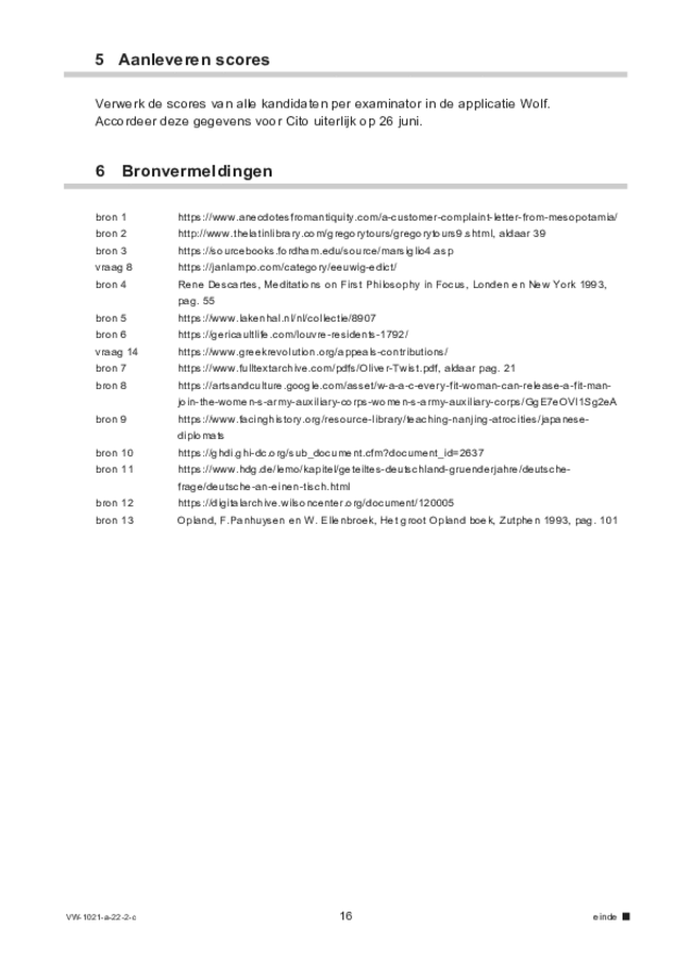 Correctievoorschrift examen VWO geschiedenis 2023, tijdvak 2. Pagina 16