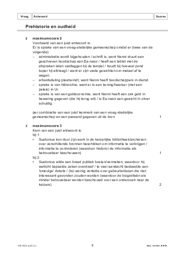 Correctievoorschrift examen VWO geschiedenis 2023, tijdvak 2. Pagina 6