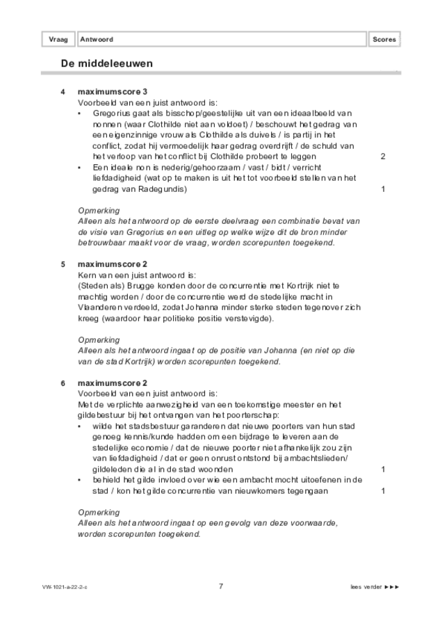 Correctievoorschrift examen VWO geschiedenis 2023, tijdvak 2. Pagina 7