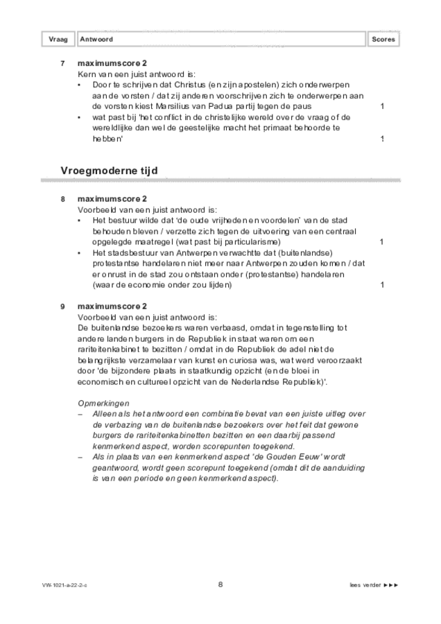 Correctievoorschrift examen VWO geschiedenis 2023, tijdvak 2. Pagina 8