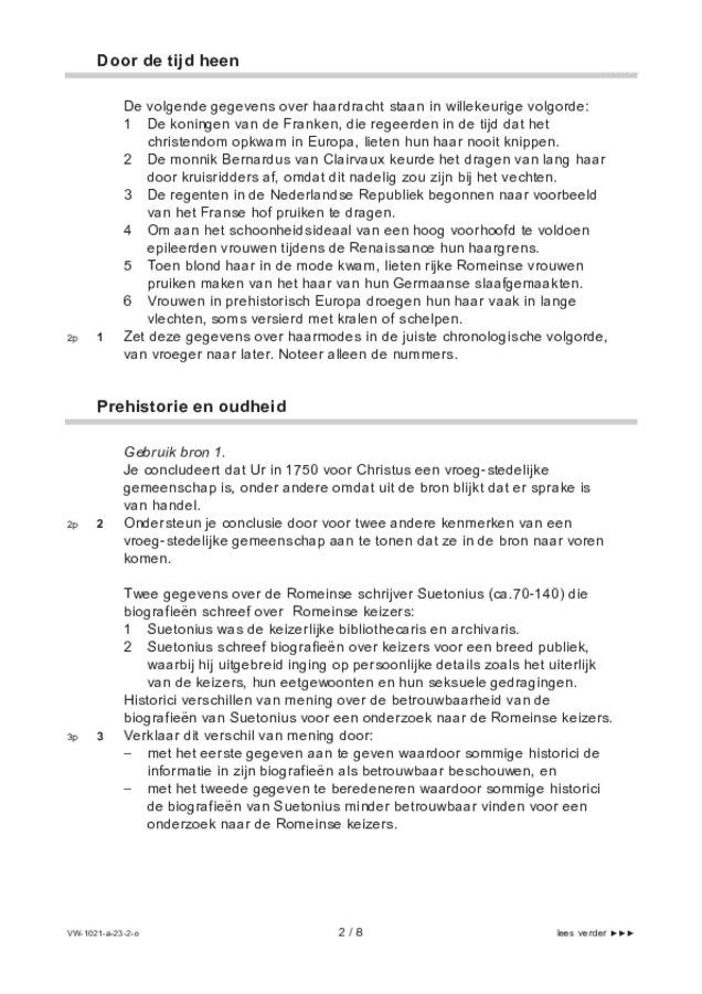 Opgaven examen VWO geschiedenis 2023, tijdvak 2. Pagina 2