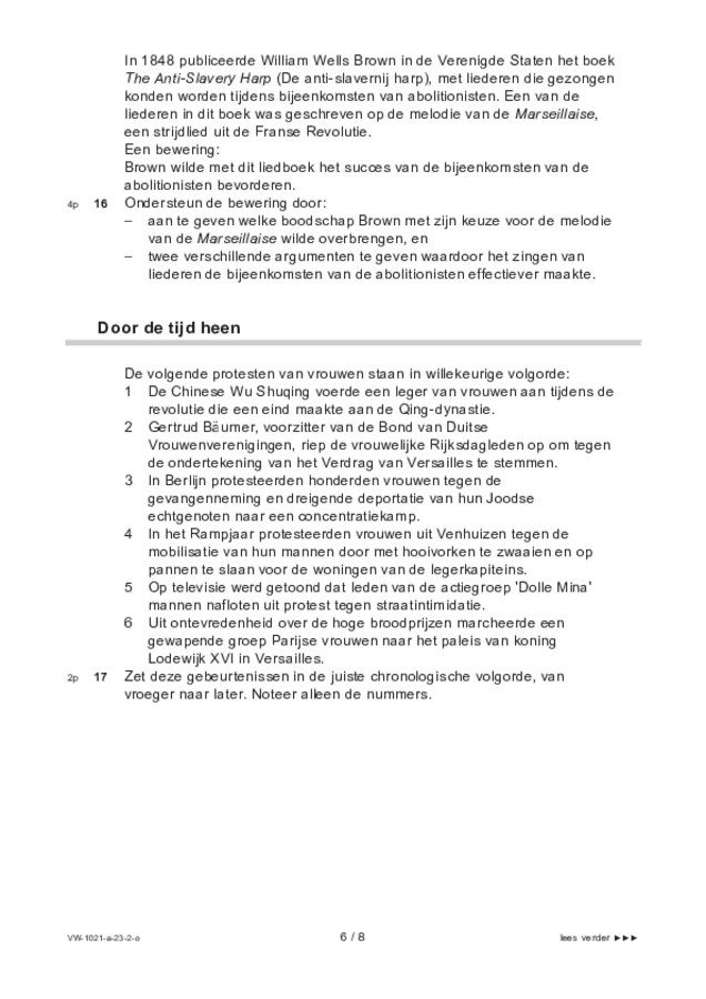 Opgaven examen VWO geschiedenis 2023, tijdvak 2. Pagina 6