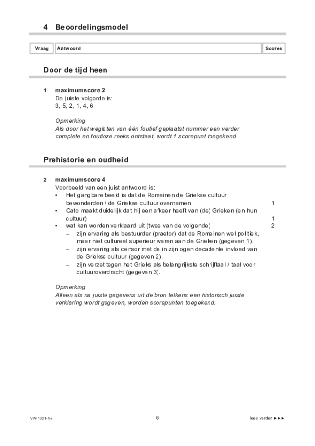 Correctievoorschrift examen VWO geschiedenis 2022, tijdvak 1. Pagina 6
