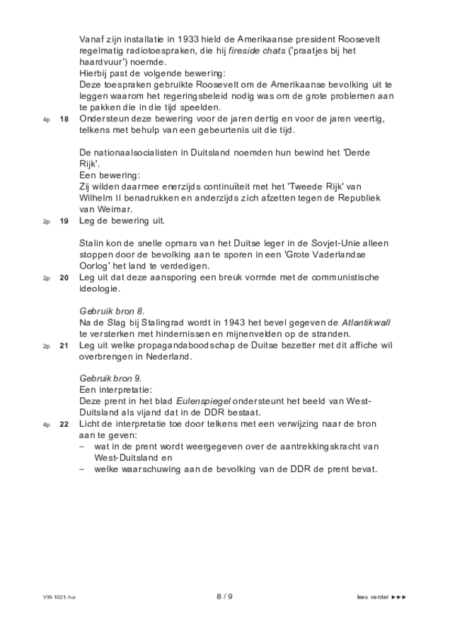 Opgaven examen VWO geschiedenis 2022, tijdvak 1. Pagina 8