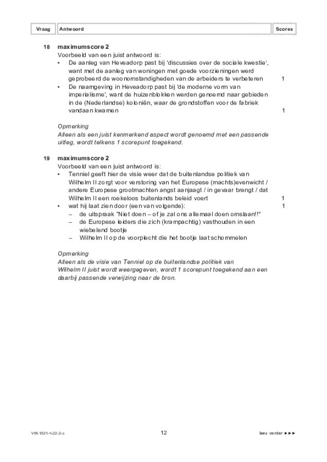 Correctievoorschrift examen VWO geschiedenis 2022, tijdvak 2. Pagina 12