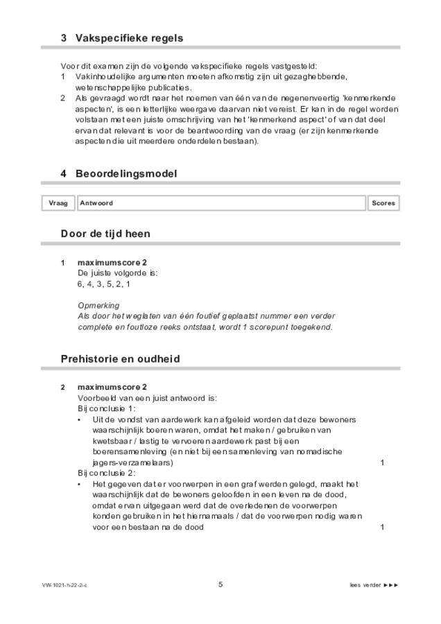 Correctievoorschrift examen VWO geschiedenis 2022, tijdvak 2. Pagina 5