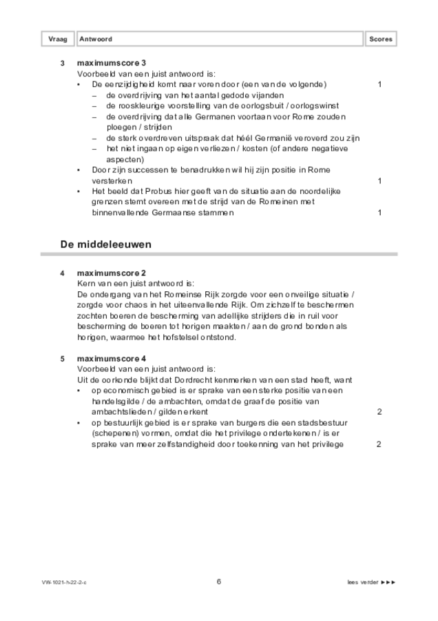 Correctievoorschrift examen VWO geschiedenis 2022, tijdvak 2. Pagina 6