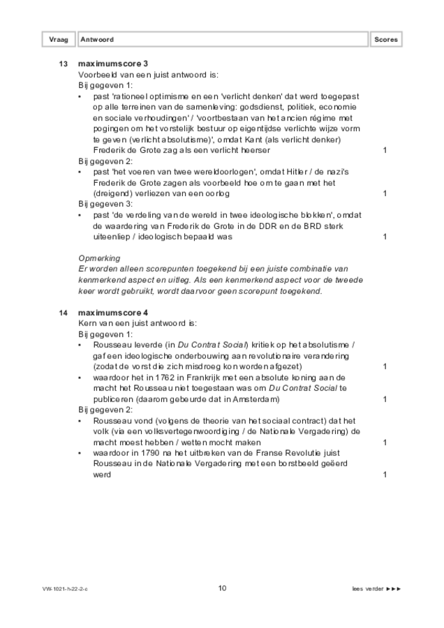 Correctievoorschrift examen VWO geschiedenis 2022, tijdvak 2. Pagina 10