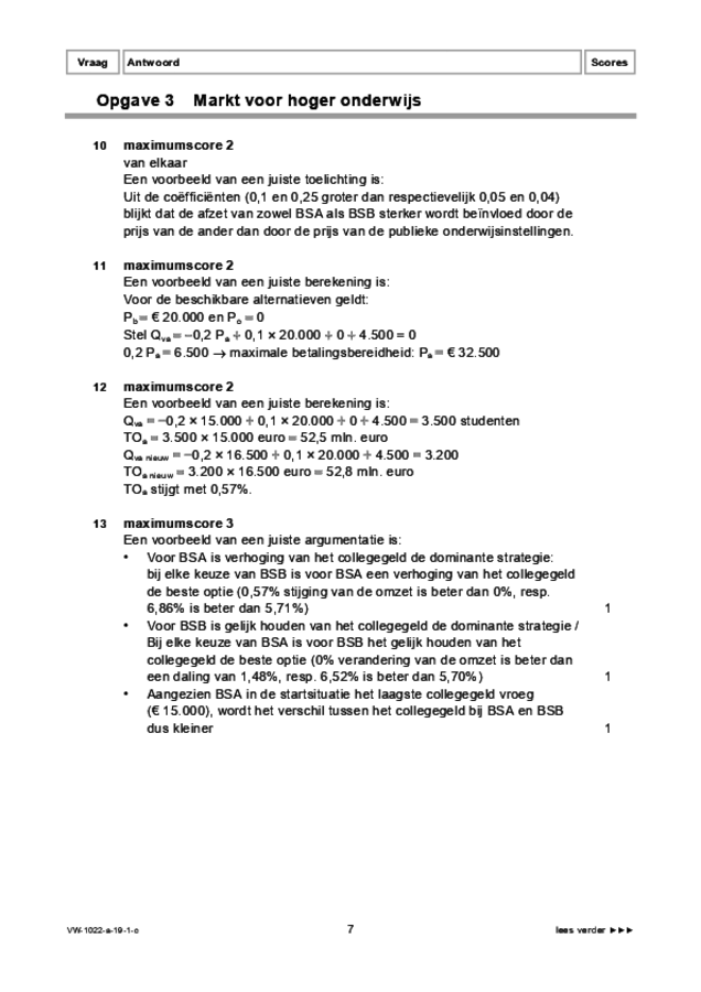 Correctievoorschrift examen VWO economie 2019, tijdvak 1. Pagina 7