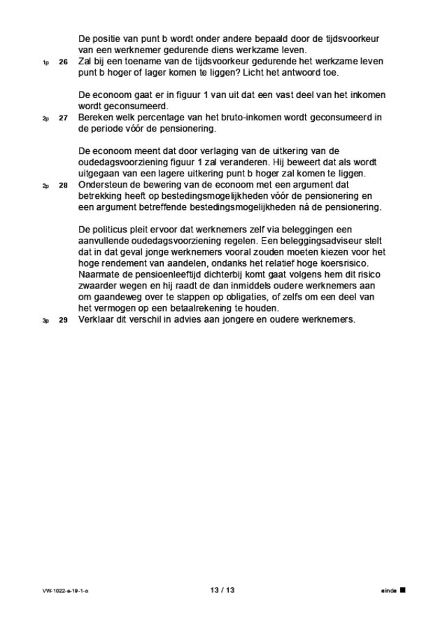 Opgaven examen VWO economie 2019, tijdvak 1. Pagina 13