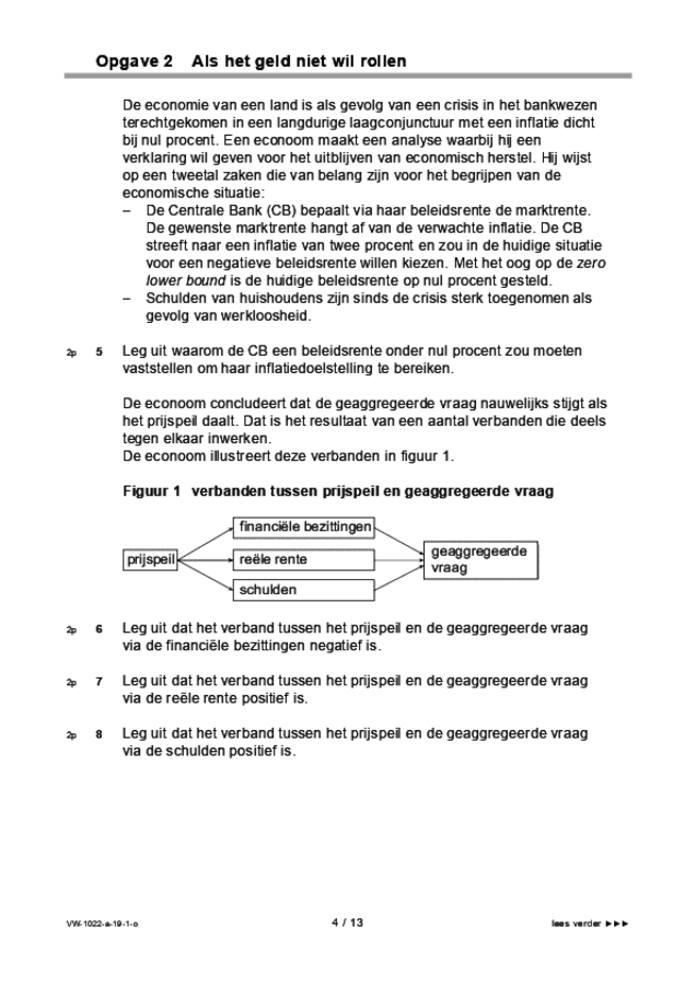 Opgaven examen VWO economie 2019, tijdvak 1. Pagina 4