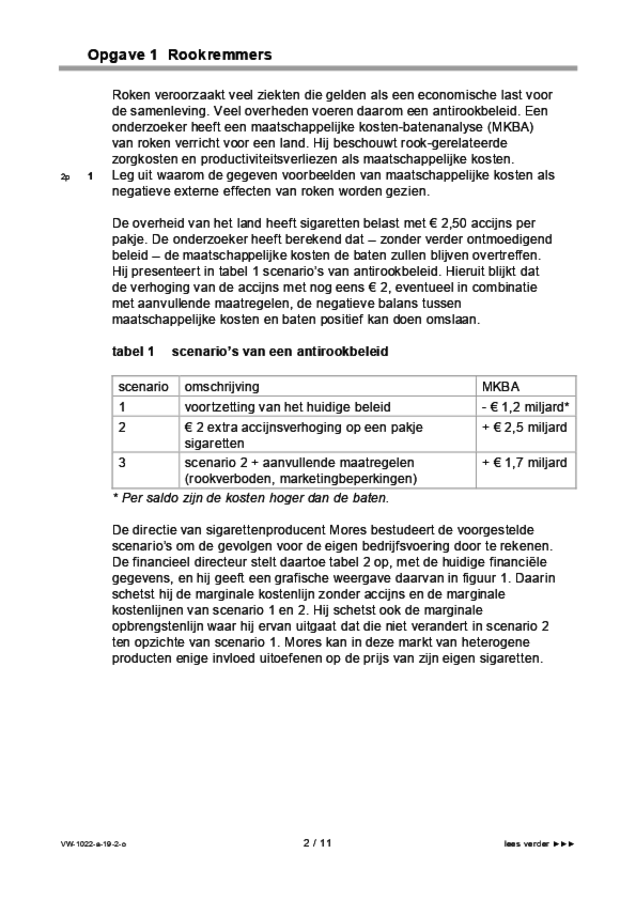 Opgaven examen VWO economie 2019, tijdvak 2. Pagina 2