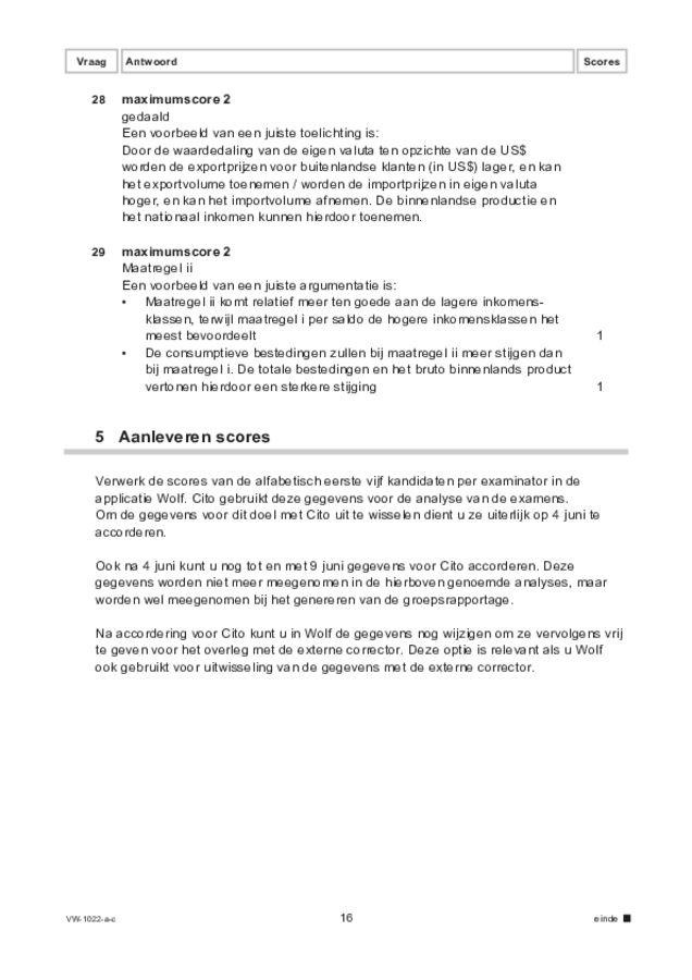 Correctievoorschrift examen VWO economie 2021, tijdvak 1. Pagina 16