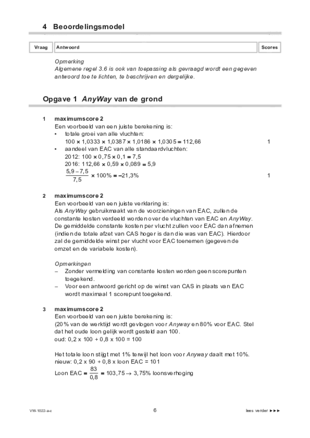 Correctievoorschrift examen VWO economie 2021, tijdvak 1. Pagina 6