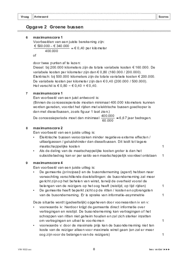 Correctievoorschrift examen VWO economie 2021, tijdvak 1. Pagina 8