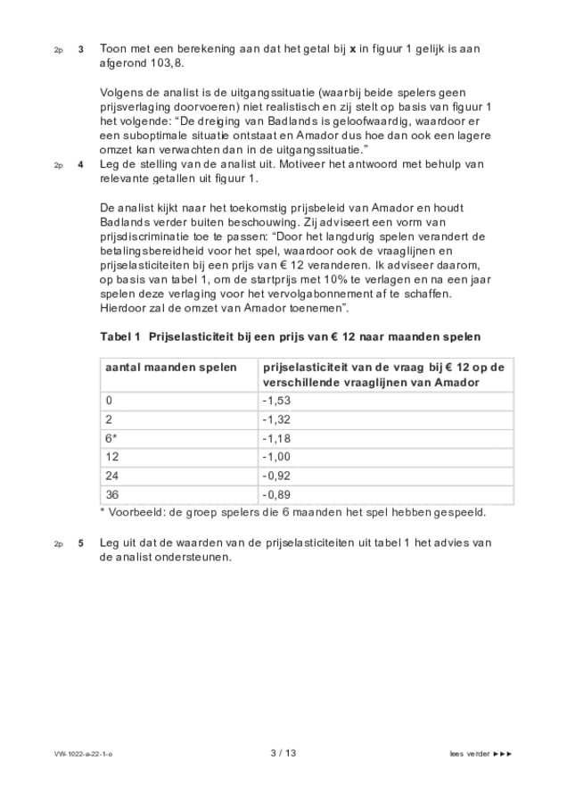 Opgaven examen VWO economie 2022, tijdvak 1. Pagina 3