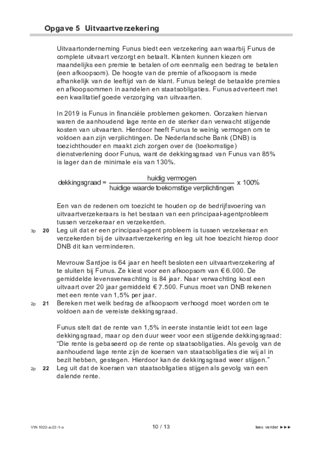 Opgaven examen VWO economie 2022, tijdvak 1. Pagina 10