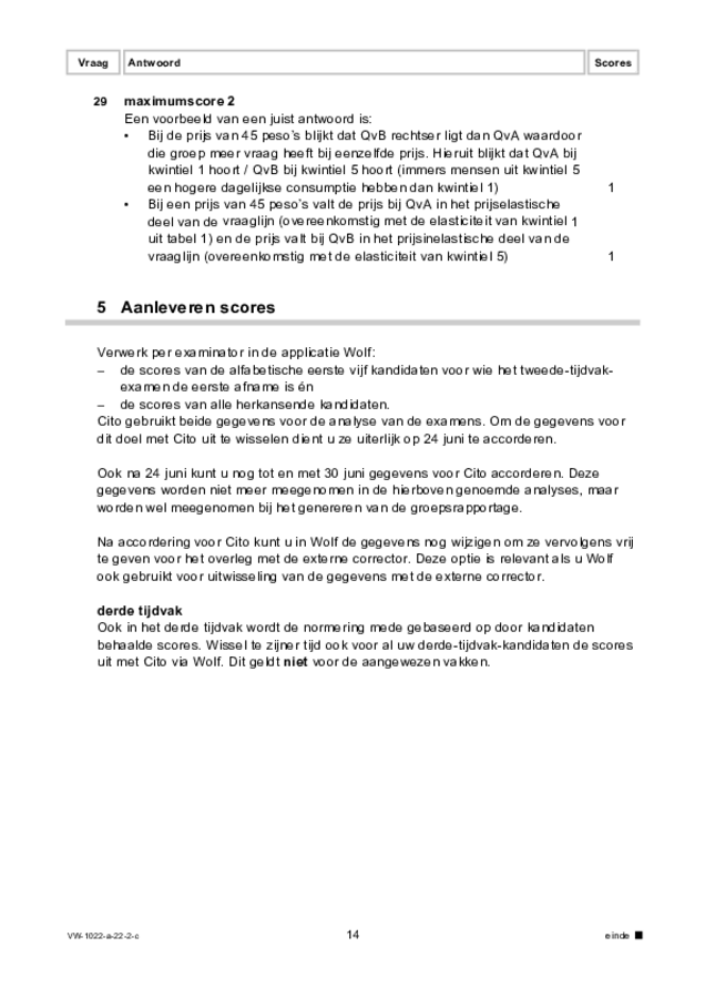 Correctievoorschrift examen VWO economie 2022, tijdvak 2. Pagina 14