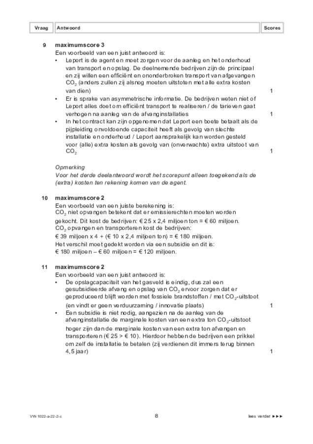 Correctievoorschrift examen VWO economie 2022, tijdvak 2. Pagina 8