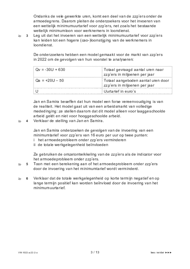 Opgaven examen VWO economie 2022, tijdvak 2. Pagina 3