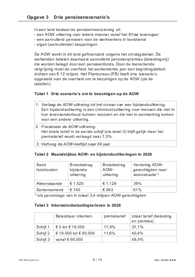 Opgaven examen VWO economie 2022, tijdvak 2. Pagina 6