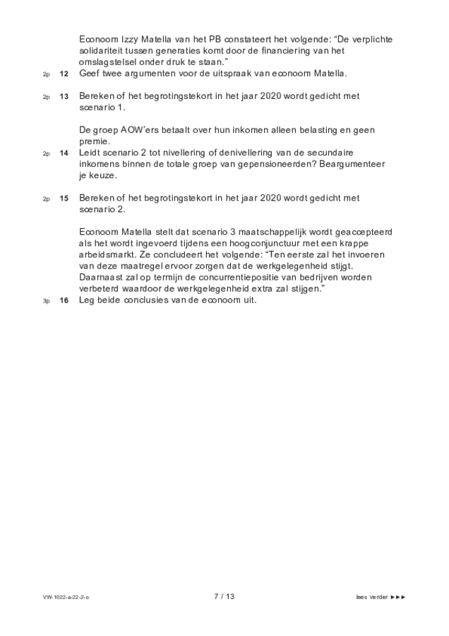 Opgaven examen VWO economie 2022, tijdvak 2. Pagina 7