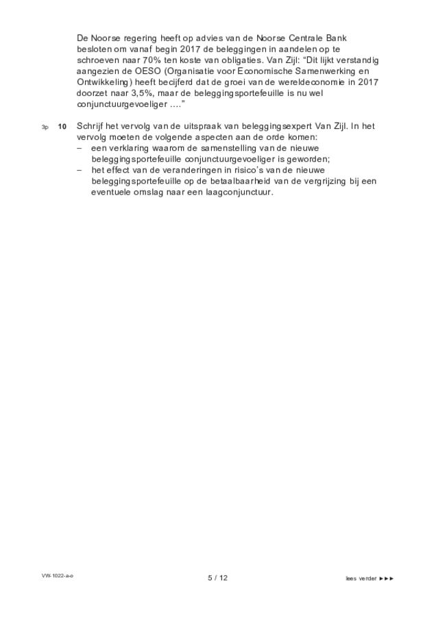 Opgaven examen VWO economie 2022, tijdvak 3. Pagina 5