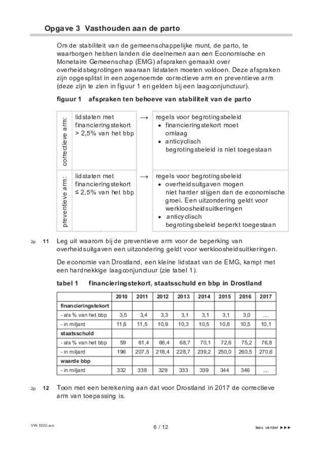 Opgaven examen VWO economie 2022, tijdvak 3. Pagina 6