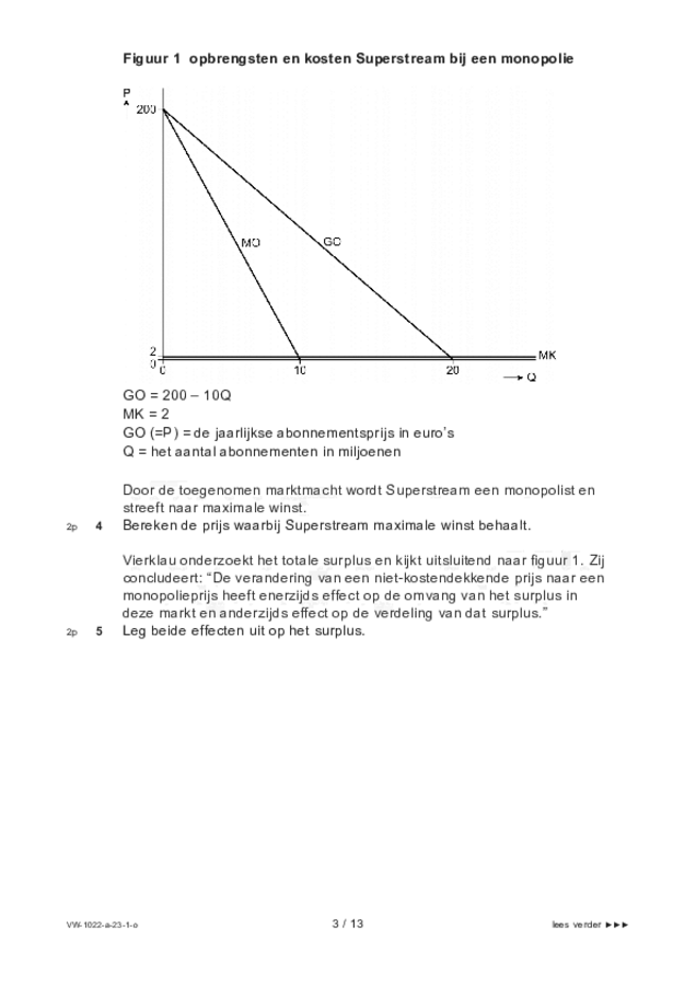 Opgaven examen VWO economie 2023, tijdvak 1. Pagina 3