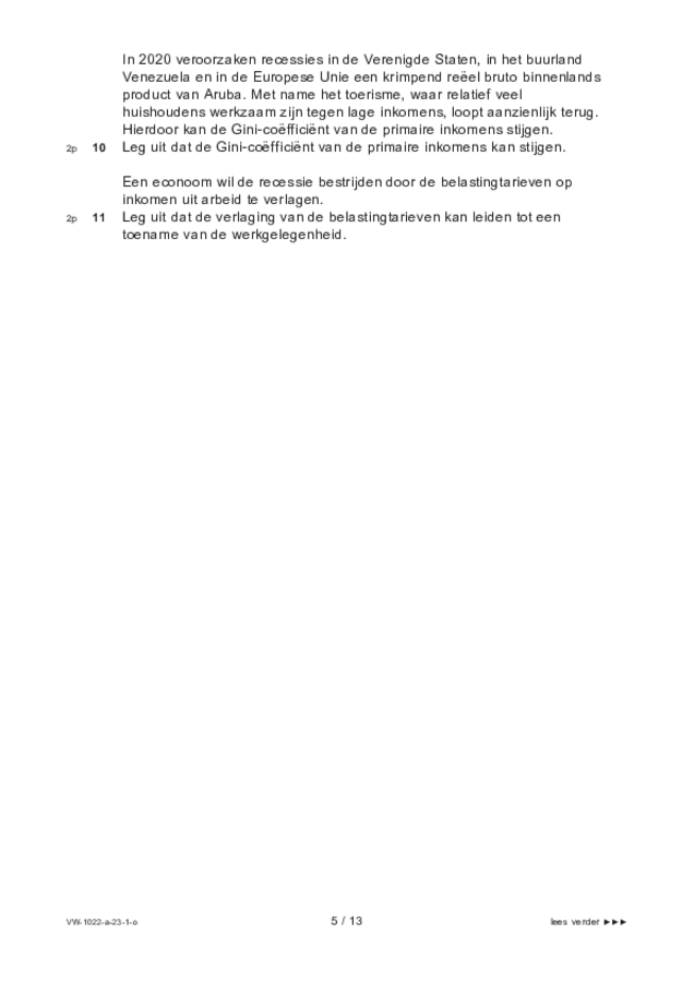 Opgaven examen VWO economie 2023, tijdvak 1. Pagina 5