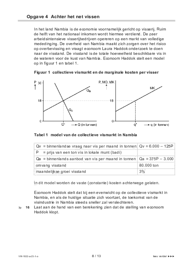 Opgaven examen VWO economie 2023, tijdvak 1. Pagina 8