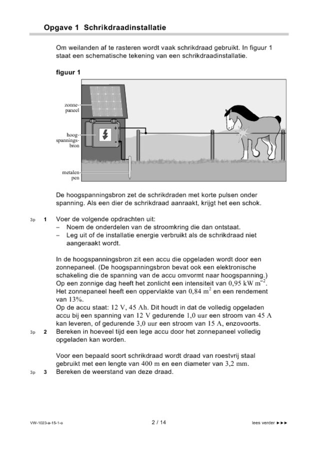Opgaven examen VWO natuurkunde 2015, tijdvak 1. Pagina 2