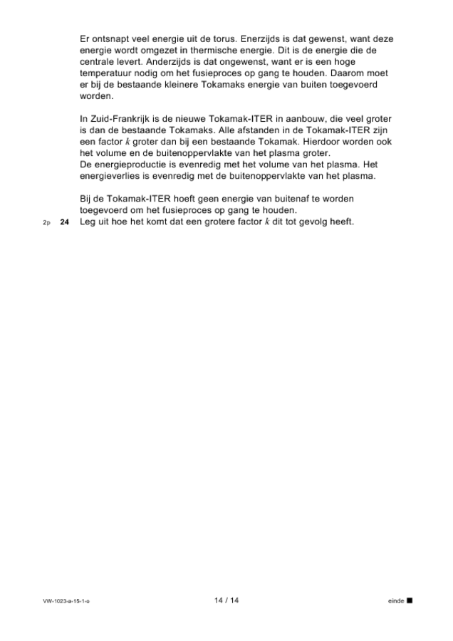 Opgaven examen VWO natuurkunde 2015, tijdvak 1. Pagina 14
