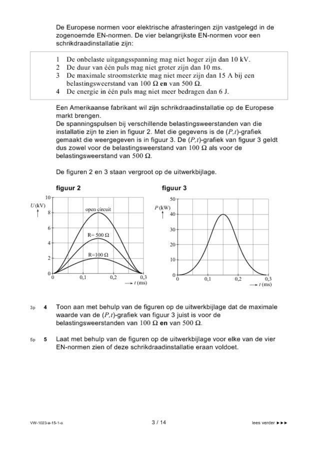 Opgaven examen VWO natuurkunde 2015, tijdvak 1. Pagina 3
