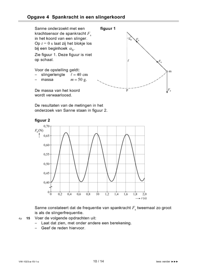 Opgaven examen VWO natuurkunde 2015, tijdvak 1. Pagina 10