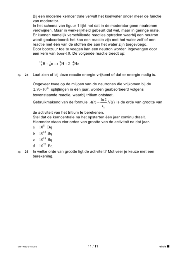 Opgaven examen VWO natuurkunde 2015, tijdvak 2. Pagina 11
