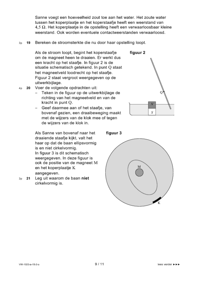 Opgaven examen VWO natuurkunde 2015, tijdvak 2. Pagina 9