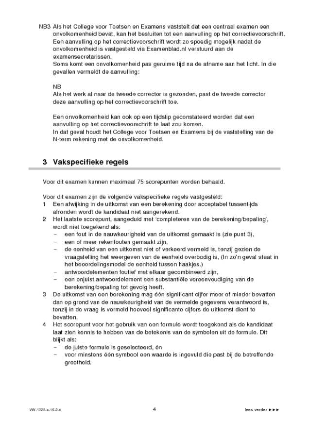 Correctievoorschrift examen VWO natuurkunde 2016, tijdvak 2. Pagina 4