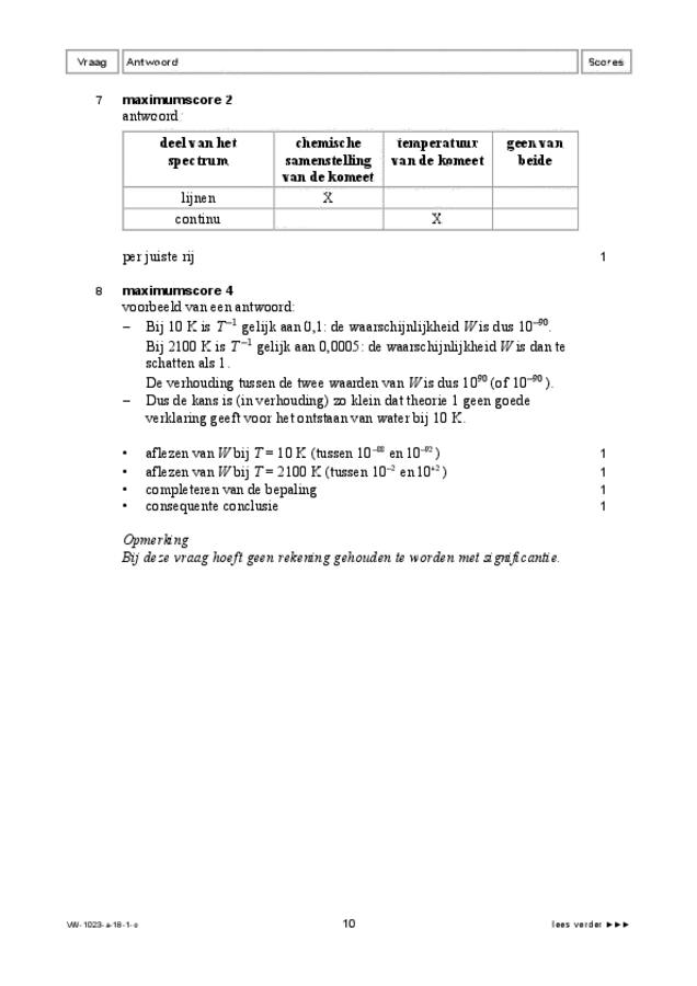Correctievoorschrift examen VWO natuurkunde 2018, tijdvak 1. Pagina 10