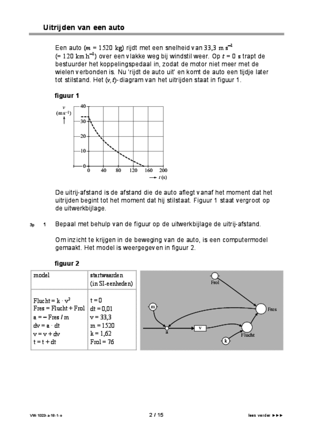 Opgaven examen VWO natuurkunde 2018, tijdvak 1. Pagina 2