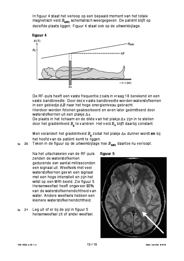 Opgaven examen VWO natuurkunde 2018, tijdvak 1. Pagina 13