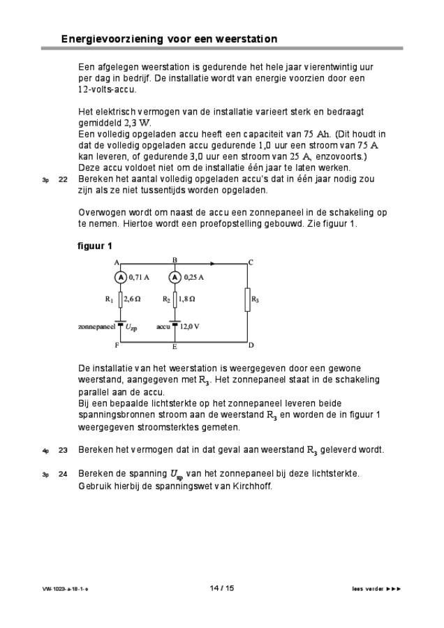 Opgaven examen VWO natuurkunde 2018, tijdvak 1. Pagina 14