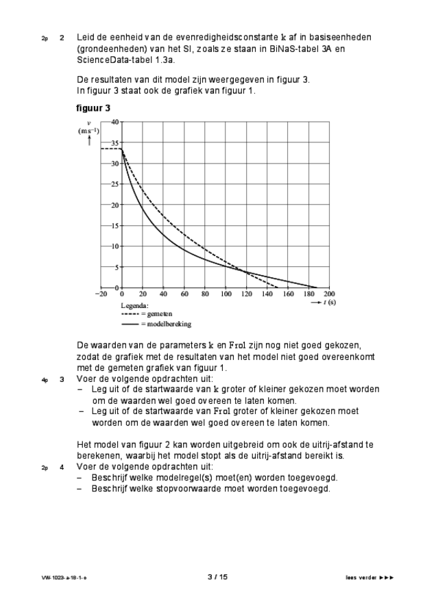 Opgaven examen VWO natuurkunde 2018, tijdvak 1. Pagina 3