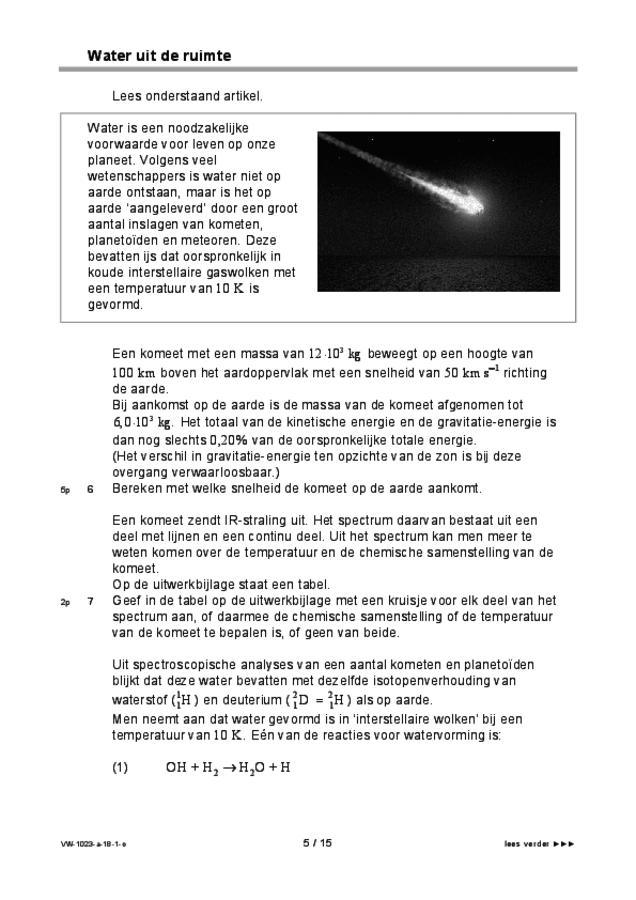 Opgaven examen VWO natuurkunde 2018, tijdvak 1. Pagina 5
