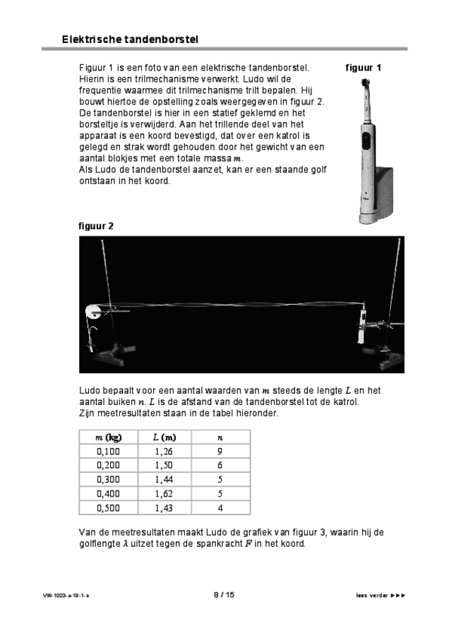 Opgaven examen VWO natuurkunde 2018, tijdvak 1. Pagina 8