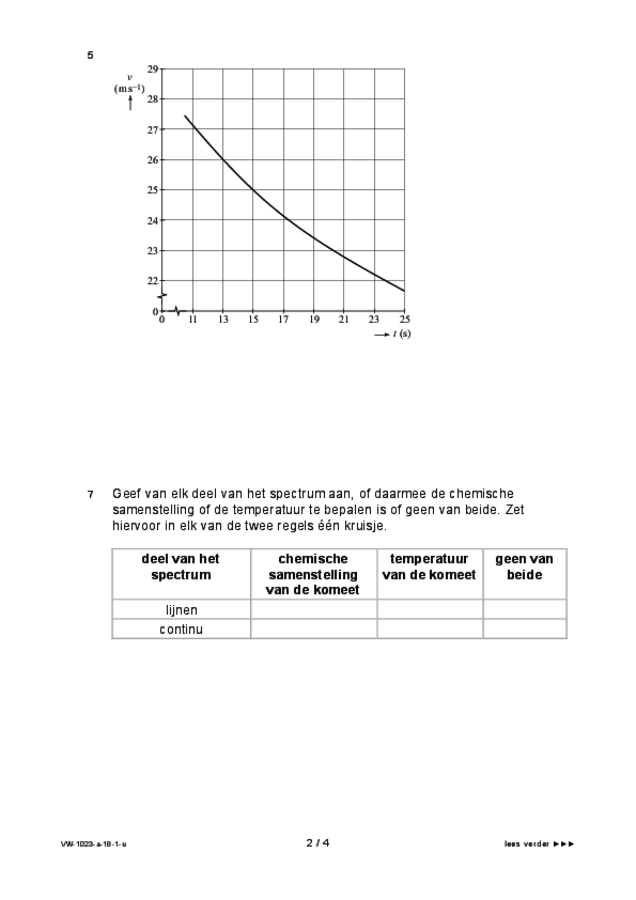 Uitwerkbijlage examen VWO natuurkunde 2018, tijdvak 1. Pagina 2