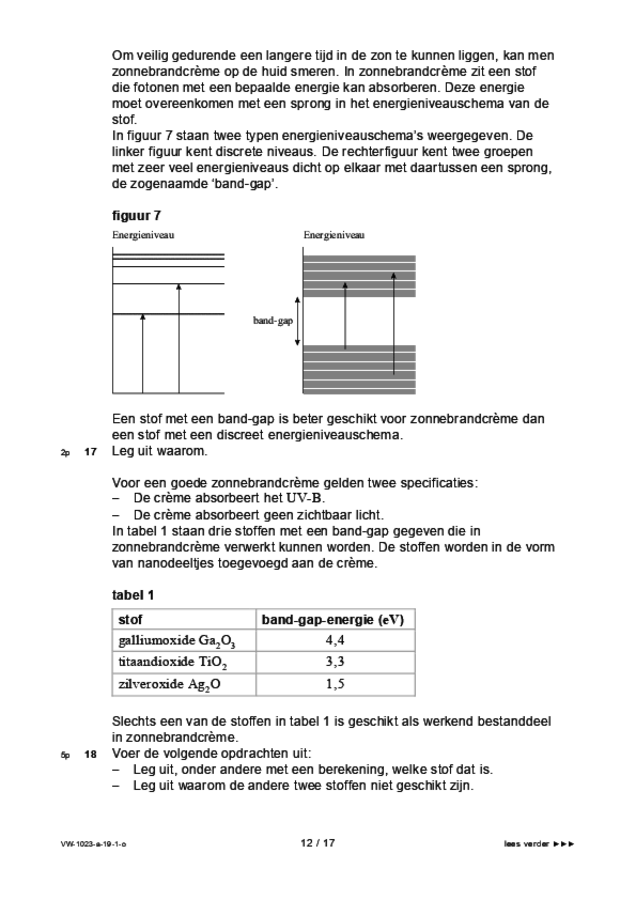 Opgaven examen VWO natuurkunde 2019, tijdvak 1. Pagina 12